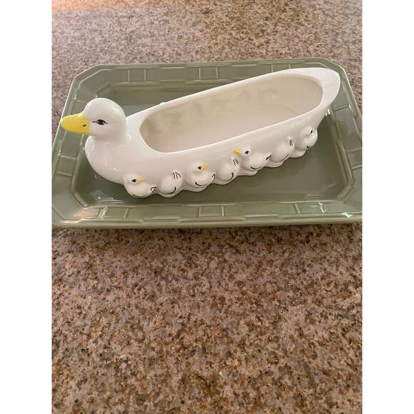 Vintage Other - Vintage Duck with Ducklings Candy Dish Dip Bowl Planter